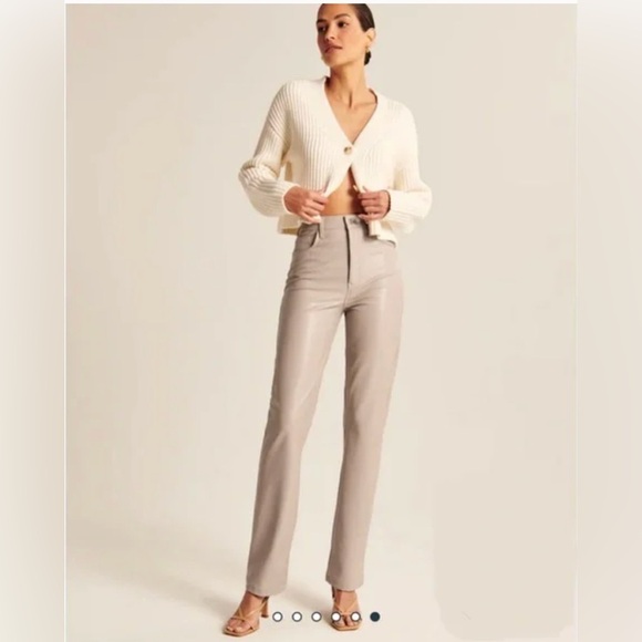 Abercrombie & Fitch Pants - Abercrombie Vegan Leather Beige Pants